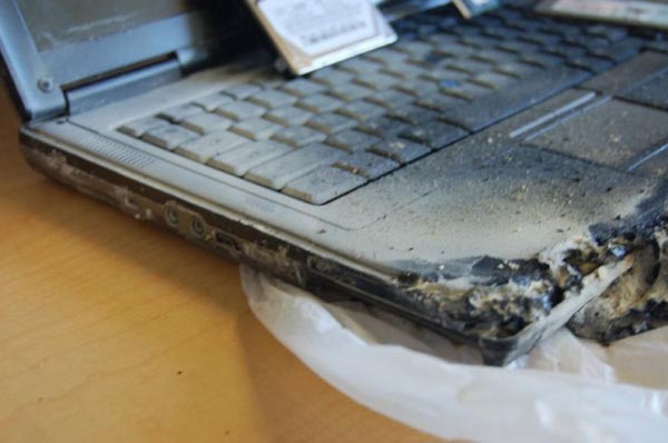 dell laptop burn
