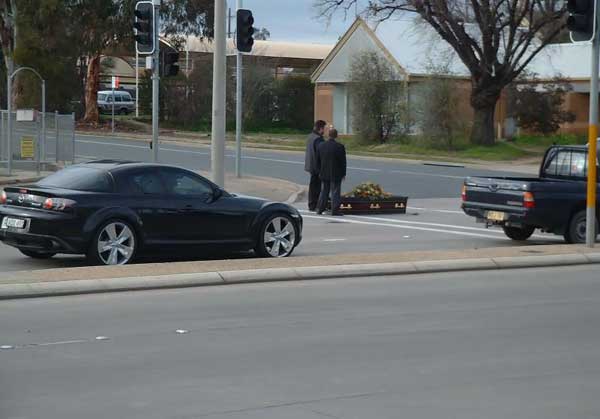 lost coffin on the road