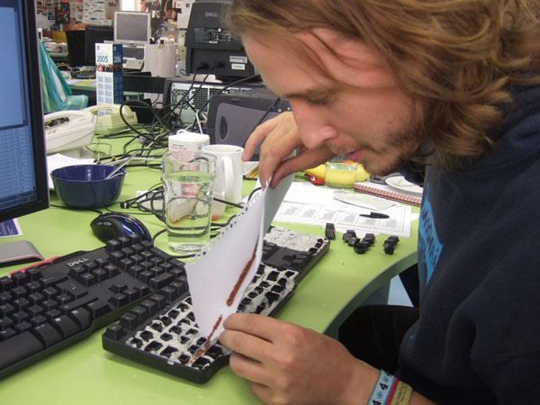 office grass keyboard