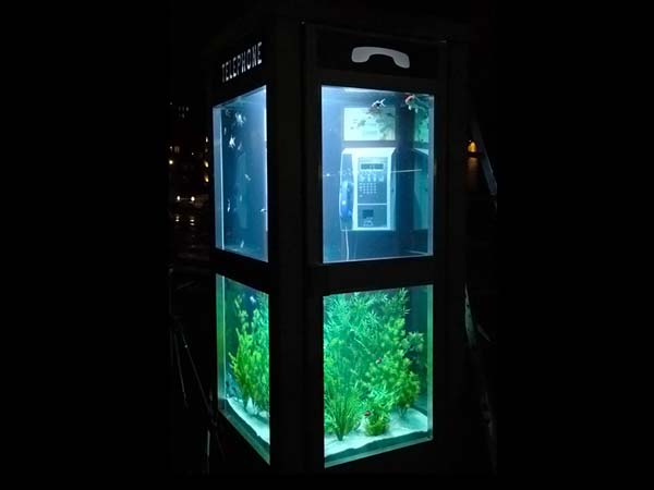 aquarium phone booth