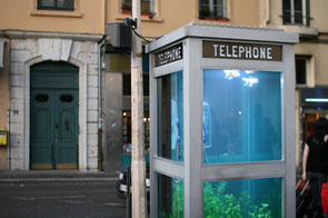 aquarium phone booth